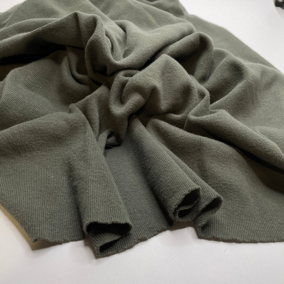 Amphibious Specimen - Tubular Rib Knit Cotton Knit - Dark Green - 0.9M Bundle - FABCYCLE Deadstock and Sustainble Fabrics and Sewing Supplies