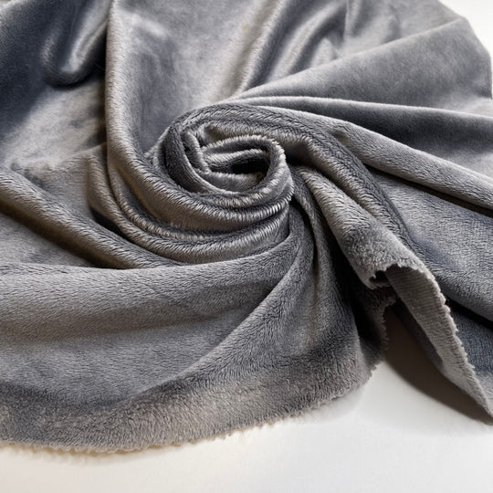 Silver Fox - Minky Poly Knit - Grey - 1.1M Bundle - FABCYCLE Deadstock and Sustainble Fabrics and Sewing Supplies