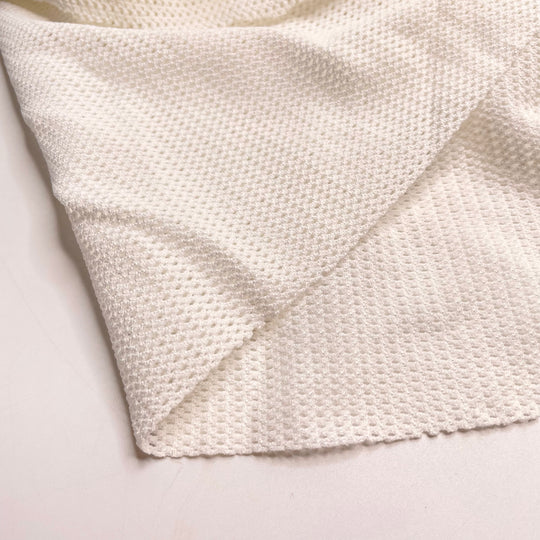 Fork Marks In The Dough - Mesh Nylon/Spandex Knit - Cream - 1M Bundle - FABCYCLE Deadstock and Sustainble Fabrics and Sewing Supplies
