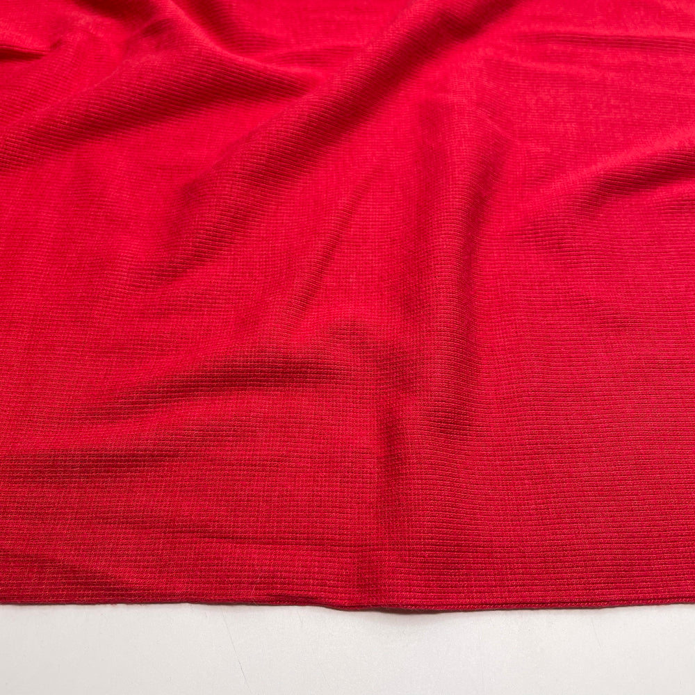 Ever Blazing - Tubular Rib Knit Bamboo Blend Knit - Red - 1M Bundle - FABCYCLE Deadstock and Sustainble Fabrics and Sewing Supplies