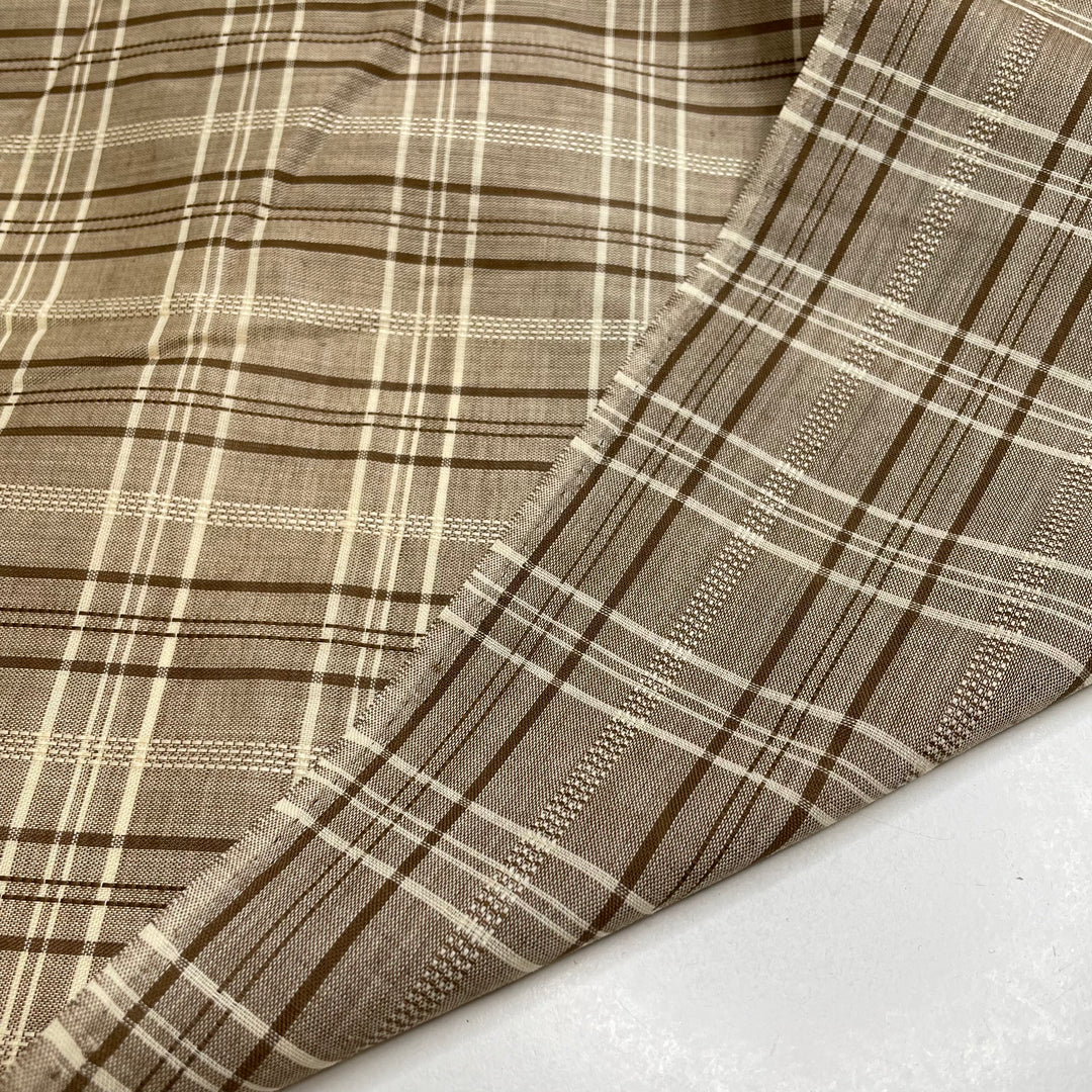 Embracing The Beauty Of Imperfection - Cotton/Poly Woven - Brown Checks - 1.6M Bundle - FABCYCLE Deadstock and Sustainble Fabrics and Sewing Supplies