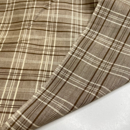 Embracing The Beauty Of Imperfection - Cotton/Poly Woven - Brown Checks - 1.6M Bundle - FABCYCLE Deadstock and Sustainble Fabrics and Sewing Supplies