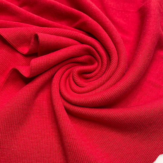 Ever Blazing - Tubular Rib Knit Bamboo Blend Knit - Red - 1M Bundle - FABCYCLE Deadstock and Sustainble Fabrics and Sewing Supplies