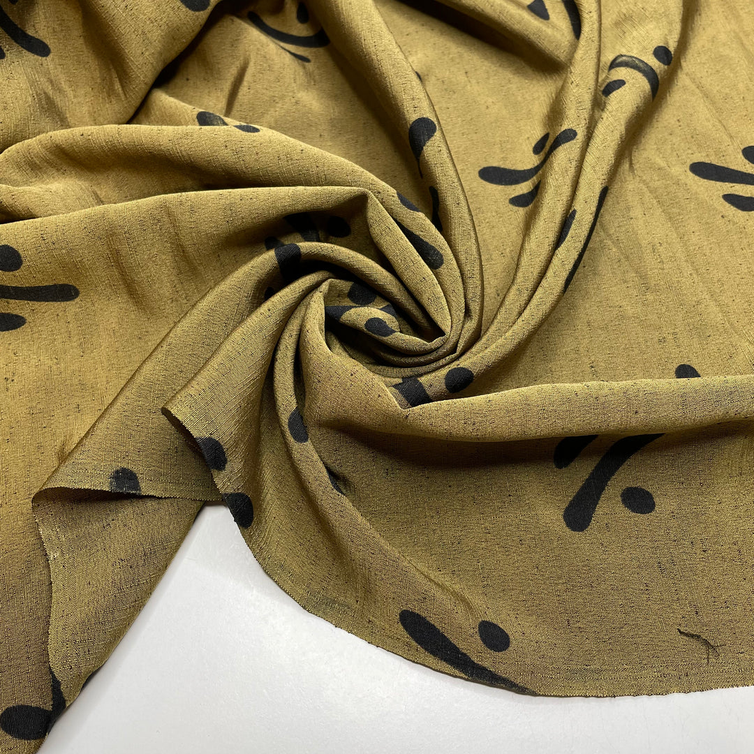 Why Is There So Much Math In Sewing - Poly Woven - Green/Black Abstract - Bundles - FABCYCLE Deadstock and Sustainble Fabrics and Sewing Supplies