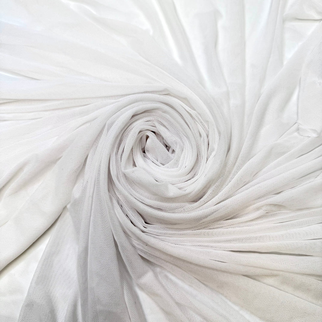 Imaginary Numbers - Mesh Poly/Spandex Knit - White - 2M Bundle - True Deadstock fabric Fabric by private - Sustainable Textile | FABCYCLE