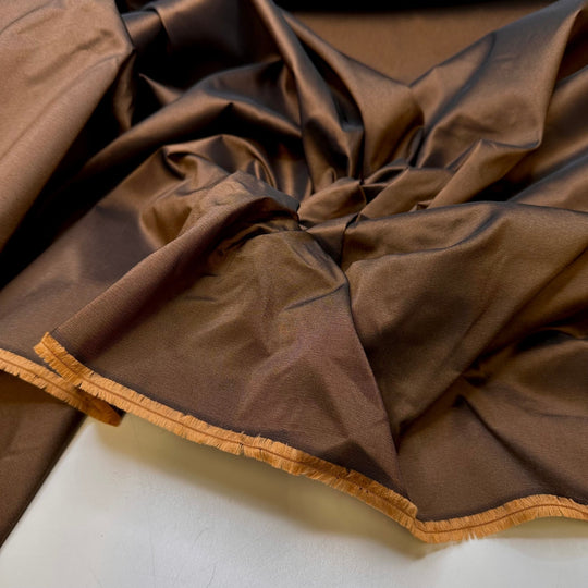 Imagining Our Future Together - Polyester Blend Woven - Brown - 2M Bundle - True Deadstock fabric Fabric by private - Sustainable Textile | FABCYCLE
