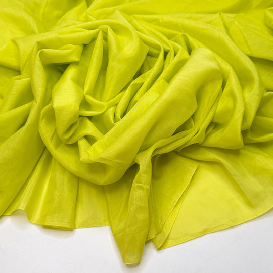 In A Sewing Flow State - Chiffon Cotton Woven - Light Yellow/Green - 1.7M Bundle - True Deadstock fabric Fabric by private - Sustainable Textile | FABCYCLE