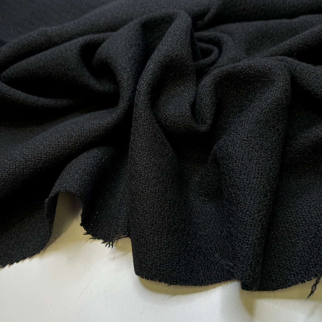 In Case You Forgot - Tweed Wool Woven - Black - 1.15M Bundle - True Deadstock fabric Fabric by private - Sustainable Textile | FABCYCLE
