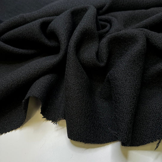 In Case You Forgot - Tweed Wool Woven - Black - 1.15M Bundle - True Deadstock fabric Fabric by private - Sustainable Textile | FABCYCLE