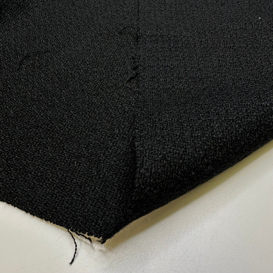 In Case You Forgot - Tweed Wool Woven - Black - 1.15M Bundle - True Deadstock fabric Fabric by private - Sustainable Textile | FABCYCLE