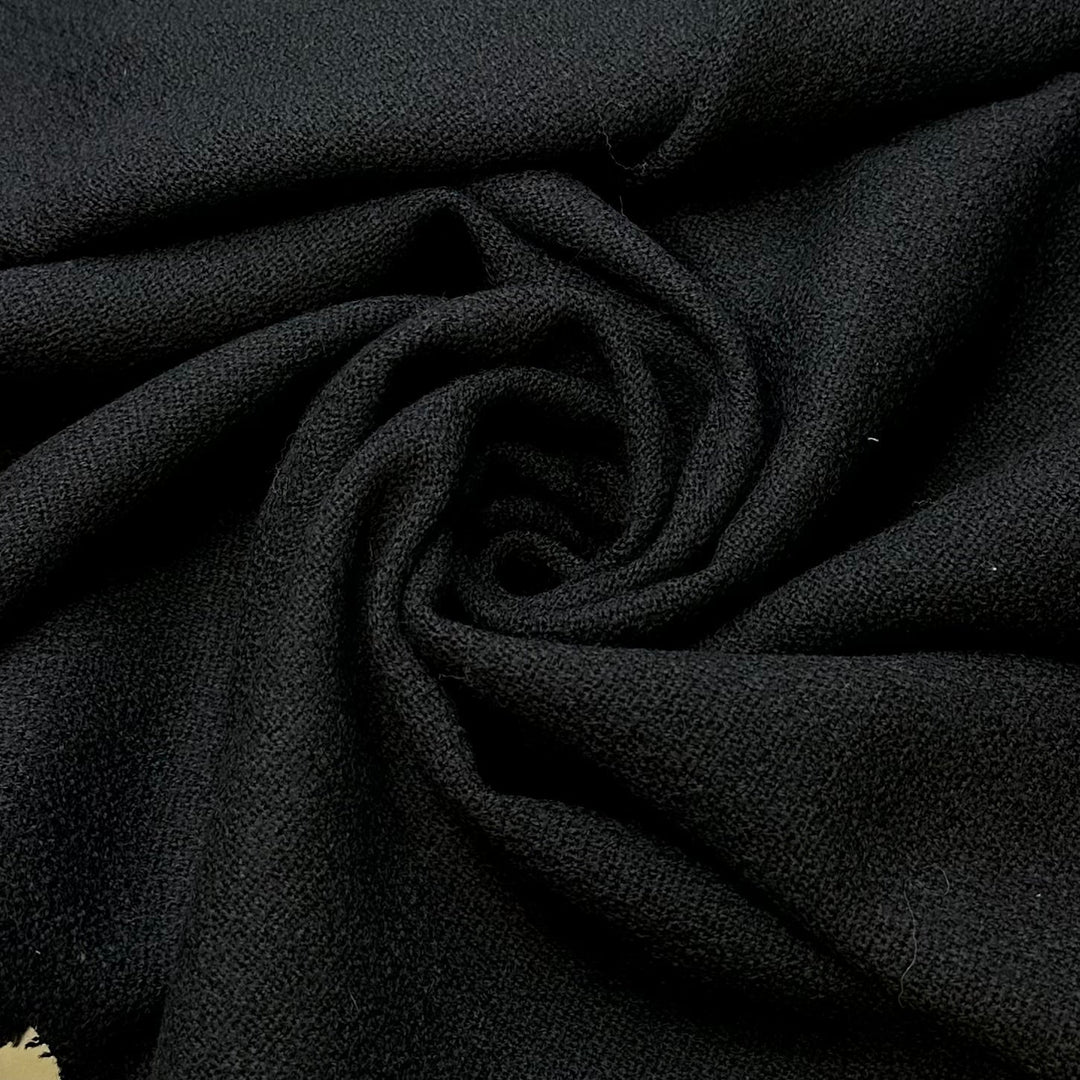 In Case You Forgot - Tweed Wool Woven - Black - 1.15M Bundle - True Deadstock fabric Fabric by private - Sustainable Textile | FABCYCLE