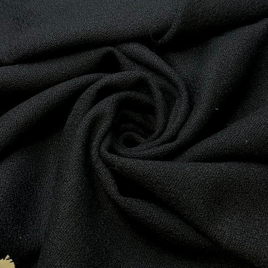 In Case You Forgot - Tweed Wool Woven - Black - 1.15M Bundle - True Deadstock fabric Fabric by private - Sustainable Textile | FABCYCLE