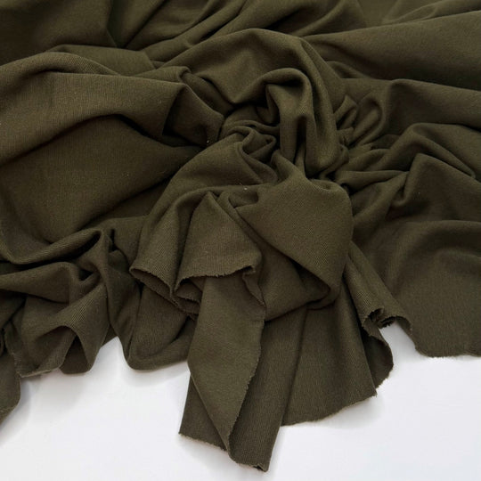 In My Eco Era - Rib Knit Rayon Blend Knit - Olive Green - 2M Bundle - True Deadstock fabric Fabric by private - Sustainable Textile | FABCYCLE