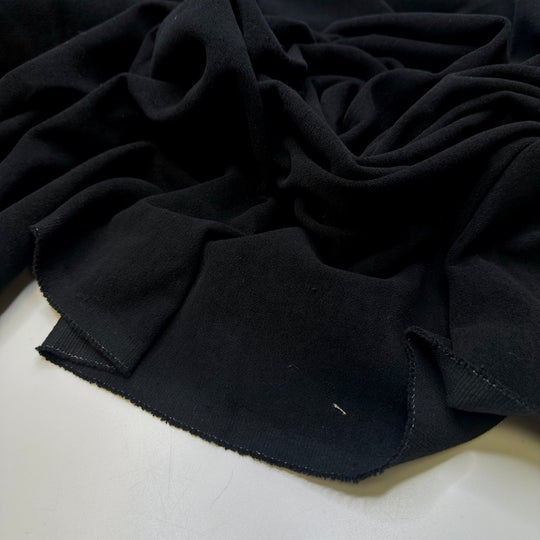In The Dark Of The Night - Knitted Velour Polyester Blend Knit - Black - 1.9M Bundle - True Deadstock fabric Fabric by private - Sustainable Textile | FABCYCLE