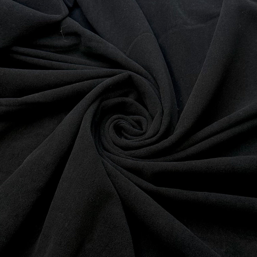In The Dark Of The Night - Knitted Velour Polyester Blend Knit - Black - 1.9M Bundle - True Deadstock fabric Fabric by private - Sustainable Textile | FABCYCLE
