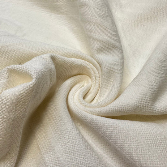 In The Finals - Interlock Cotton Knit - Cream/White Stripes - Bundles - True Deadstock fabric Fabric by private - Sustainable Textile | FABCYCLE