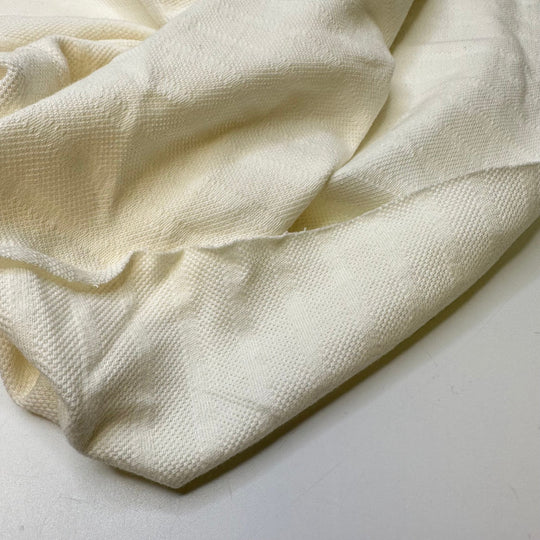 In The Finals - Interlock Cotton Knit - Cream/White Stripes - Bundles - True Deadstock fabric Fabric by private - Sustainable Textile | FABCYCLE