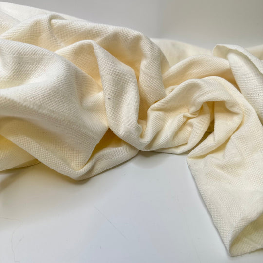In The Finals - Interlock Cotton Knit - Cream/White Stripes - Bundles - True Deadstock fabric Fabric by private - Sustainable Textile | FABCYCLE