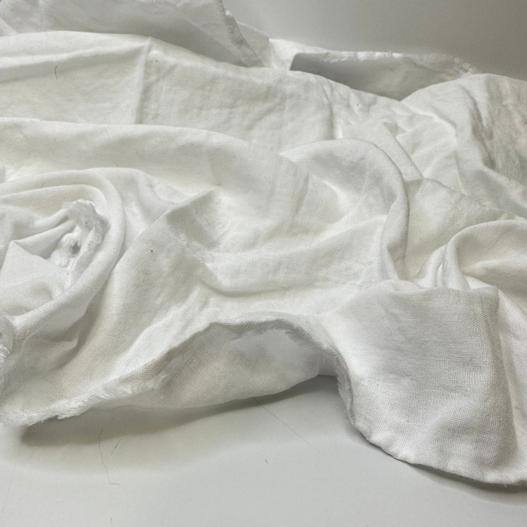 In The Midday - Double Weave Gauze Cotton Woven - White - 0.85M Bundle - True Deadstock fabric Fabric by private - Sustainable Textile | FABCYCLE
