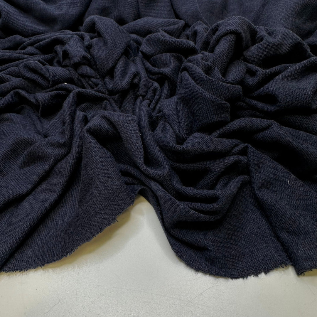 In The Navy - Rayon/Cotton Knit - Dark Navy - 1.4M Bundle - True Deadstock fabric Fabric by private - Sustainable Textile | FABCYCLE