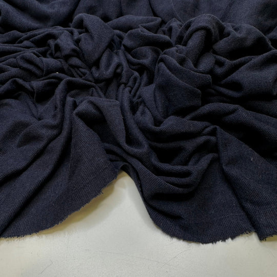 In The Navy - Rayon/Cotton Knit - Dark Navy - 1.4M Bundle - True Deadstock fabric Fabric by private - Sustainable Textile | FABCYCLE