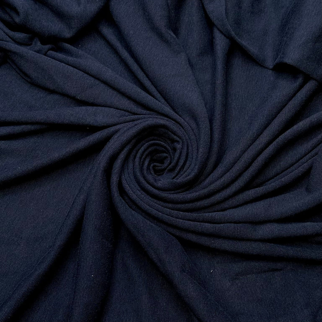 In The Navy - Rayon/Cotton Knit - Dark Navy - 1.4M Bundle - True Deadstock fabric Fabric by private - Sustainable Textile | FABCYCLE