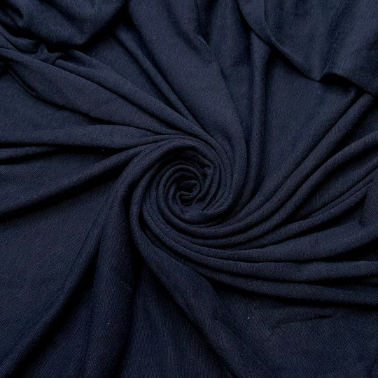 In The Navy - Rayon/Cotton Knit - Dark Navy - 1.4M Bundle - True Deadstock fabric Fabric by private - Sustainable Textile | FABCYCLE