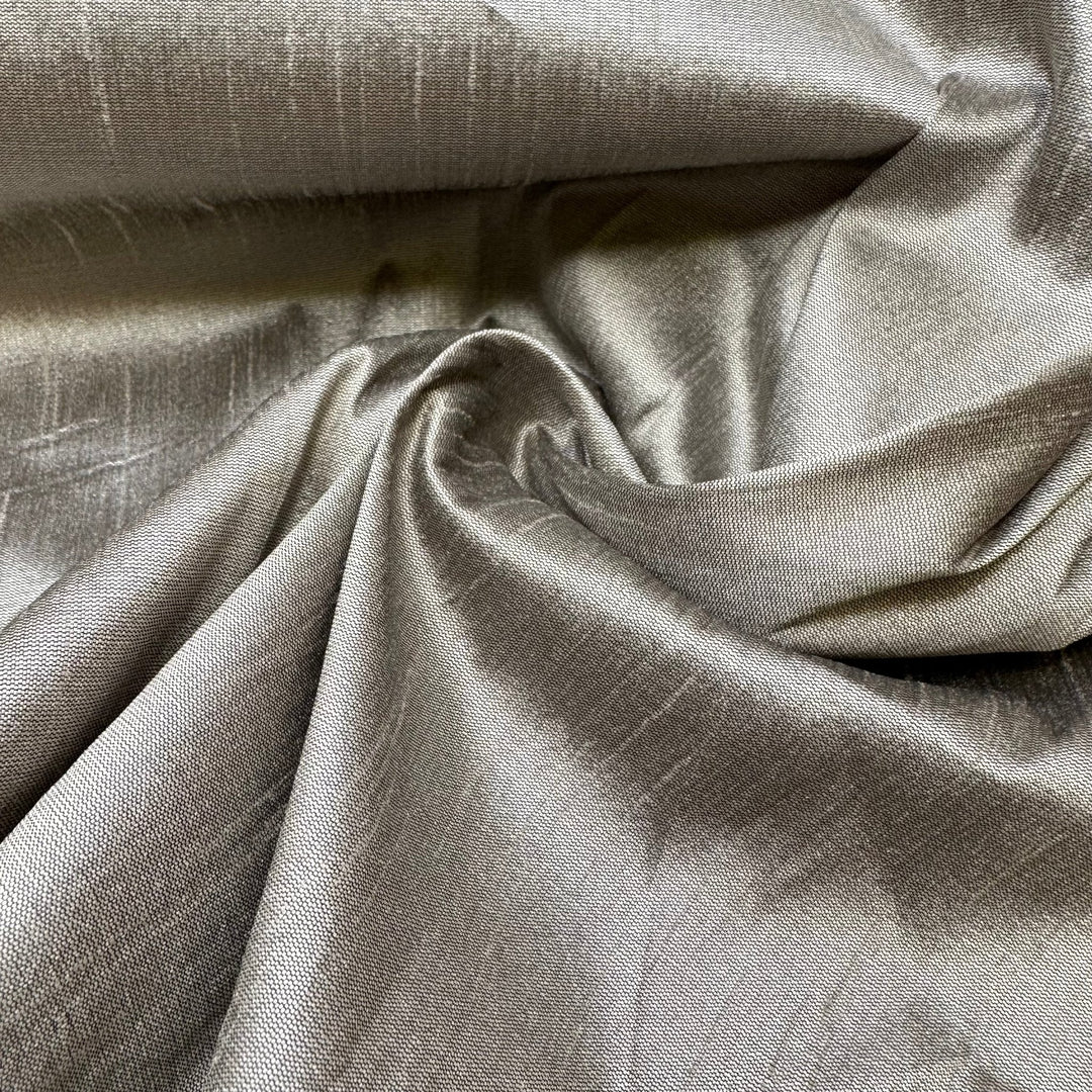 In The Pewter Mug - Taffeta Poly Woven - Dark Silver - 1M Bundle - True Deadstock fabric Fabric by private - Sustainable Textile | FABCYCLE