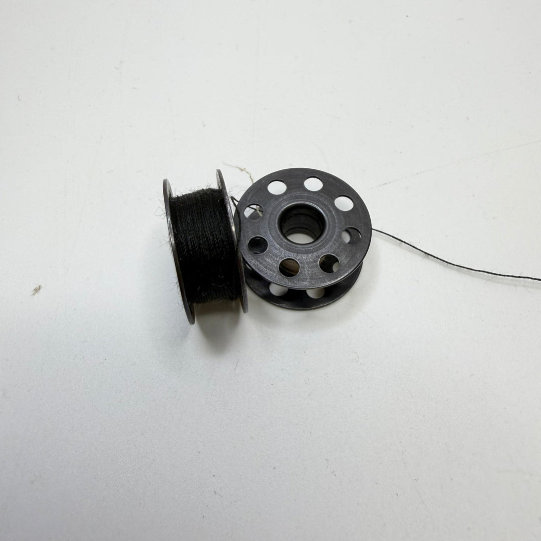 Industrial Metal Bobbins With Thread Notions - Black - 2 Pack - True Deadstock supplies Fabric by private - Sustainable Textile | FABCYCLE