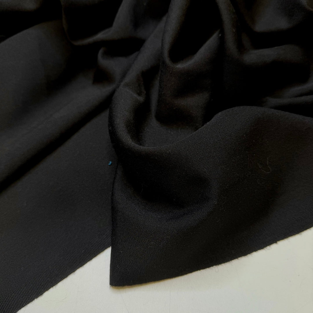 Infinite Possibilities - Twill Weave Wool Woven - Black - 0.75M Bundle - True Deadstock fabric Fabric by private - Sustainable Textile | FABCYCLE