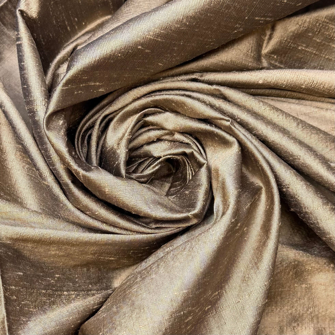 Inside The Pearl Shell - Raw Silk Silk Woven - Light Gold/Beige - 0.8M Bundle - True Deadstock fabric Fabric by private - Sustainable Textile | FABCYCLE