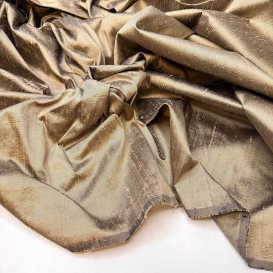 Inside The Pearl Shell - Raw Silk Silk Woven - Light Gold/Beige - 0.8M Bundle - True Deadstock fabric Fabric by private - Sustainable Textile | FABCYCLE