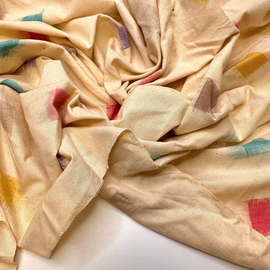 Inspired By Dreams - Cotton Woven - Light Beige Multi Abstract - 1.4M Bundle - True Deadstock fabric Fabric by private - Sustainable Textile | FABCYCLE
