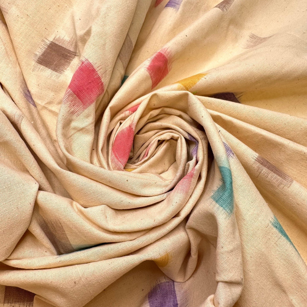 Inspired By Dreams - Cotton Woven - Light Beige Multi Abstract - 1.4M Bundle - True Deadstock fabric Fabric by private - Sustainable Textile | FABCYCLE