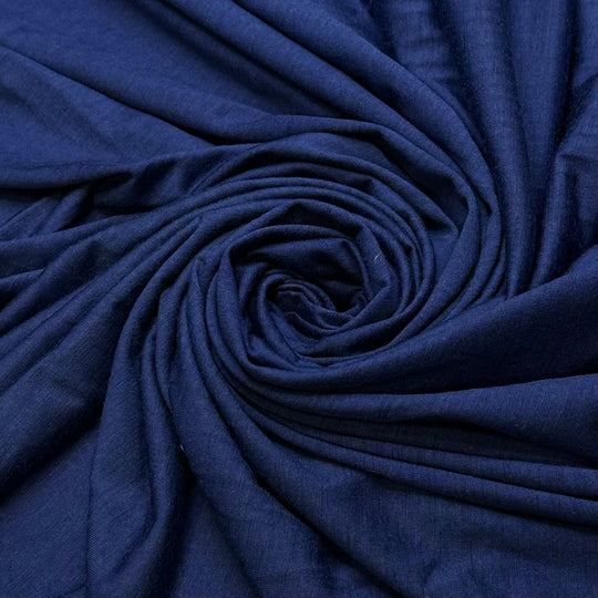 Into The Sea - Jersey Wool Blend Knit - Dark Blue - Bundles - True Deadstock fabric Fabric by private - Sustainable Textile | FABCYCLE