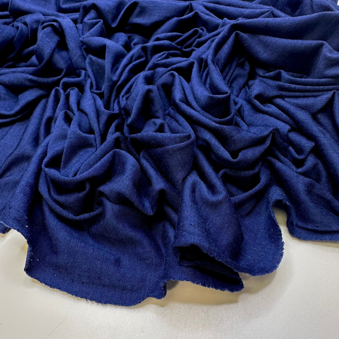 Into The Sea - Jersey Wool Blend Knit - Dark Blue - Bundles - True Deadstock fabric Fabric by private - Sustainable Textile | FABCYCLE
