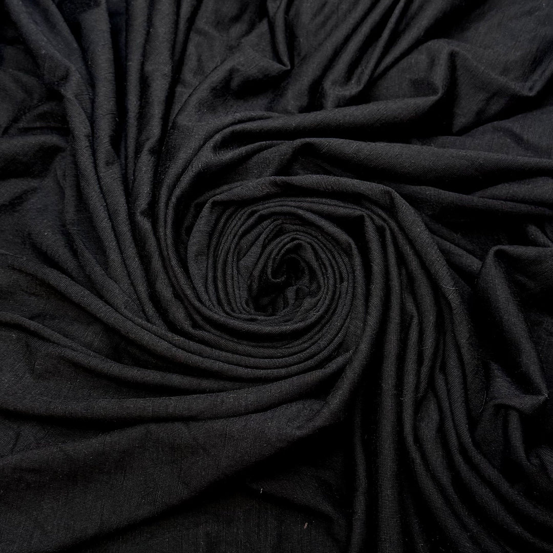 Into The Unknown - Jersey Wool Blend Knit - Black - 1M Bundle - True Deadstock fabric Fabric by private - Sustainable Textile | FABCYCLE