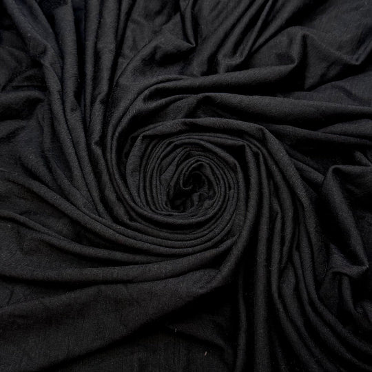 Into The Unknown - Jersey Wool Blend Knit - Black - 1M Bundle - True Deadstock fabric Fabric by private - Sustainable Textile | FABCYCLE