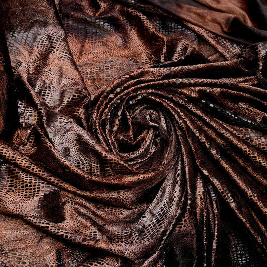 Invisible Woman - Knitted Velour Polyester Blend Knit - Black/Brown Animal Print - 1.5M Bundle - True Deadstock fabric Fabric by private - Sustainable Textile | FABCYCLE