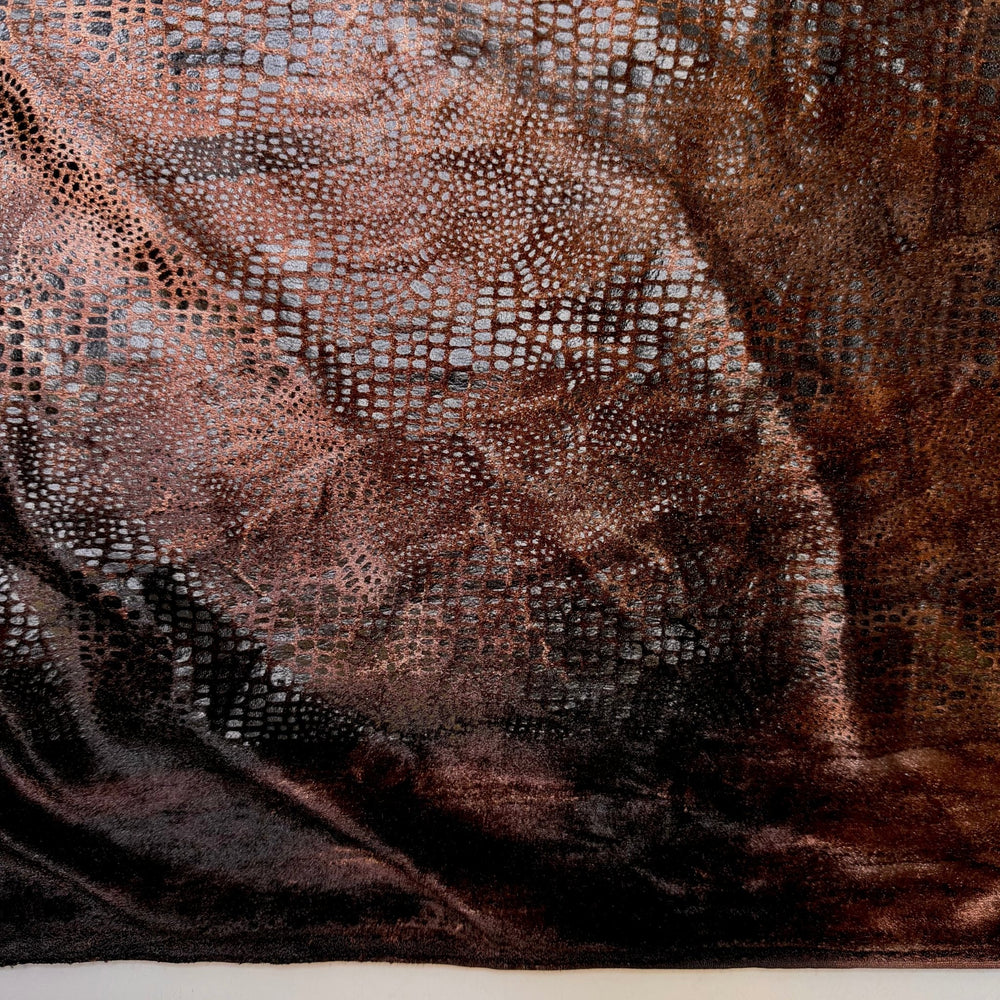 Invisible Woman - Knitted Velour Polyester Blend Knit - Black/Brown Animal Print - 1.5M Bundle - True Deadstock fabric Fabric by private - Sustainable Textile | FABCYCLE