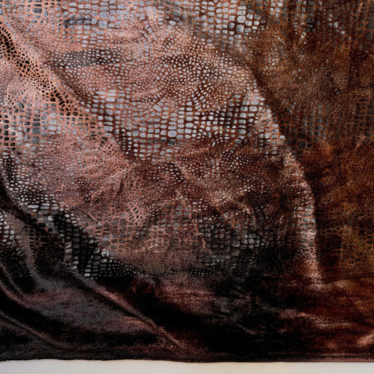 Invisible Woman - Knitted Velour Polyester Blend Knit - Black/Brown Animal Print - 1.5M Bundle - True Deadstock fabric Fabric by private - Sustainable Textile | FABCYCLE