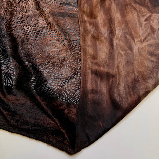 Invisible Woman - Knitted Velour Polyester Blend Knit - Black/Brown Animal Print - 1.5M Bundle - True Deadstock fabric Fabric by private - Sustainable Textile | FABCYCLE