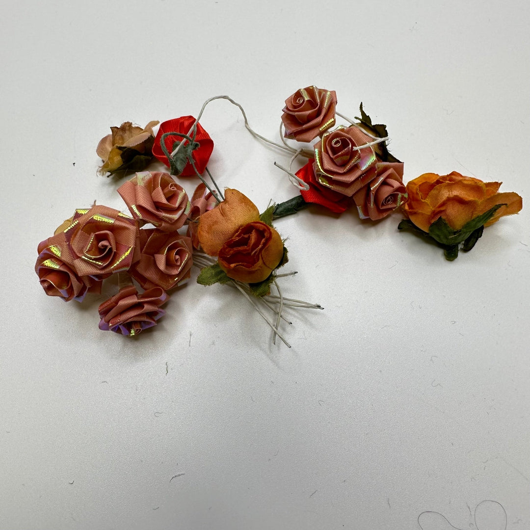 Iridescent Peach Fabric Rosettes Notions - Peach - 10 Pack - True Deadstock supplies Fabric by private - Sustainable Textile | FABCYCLE