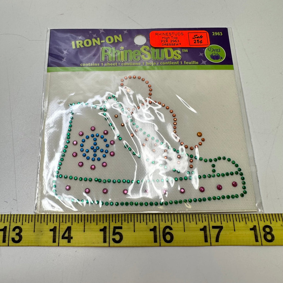 Iron On Rhinestuds Applique - Multi - Individual - True Deadstock supplies Fabric by private - Sustainable Textile | FABCYCLE