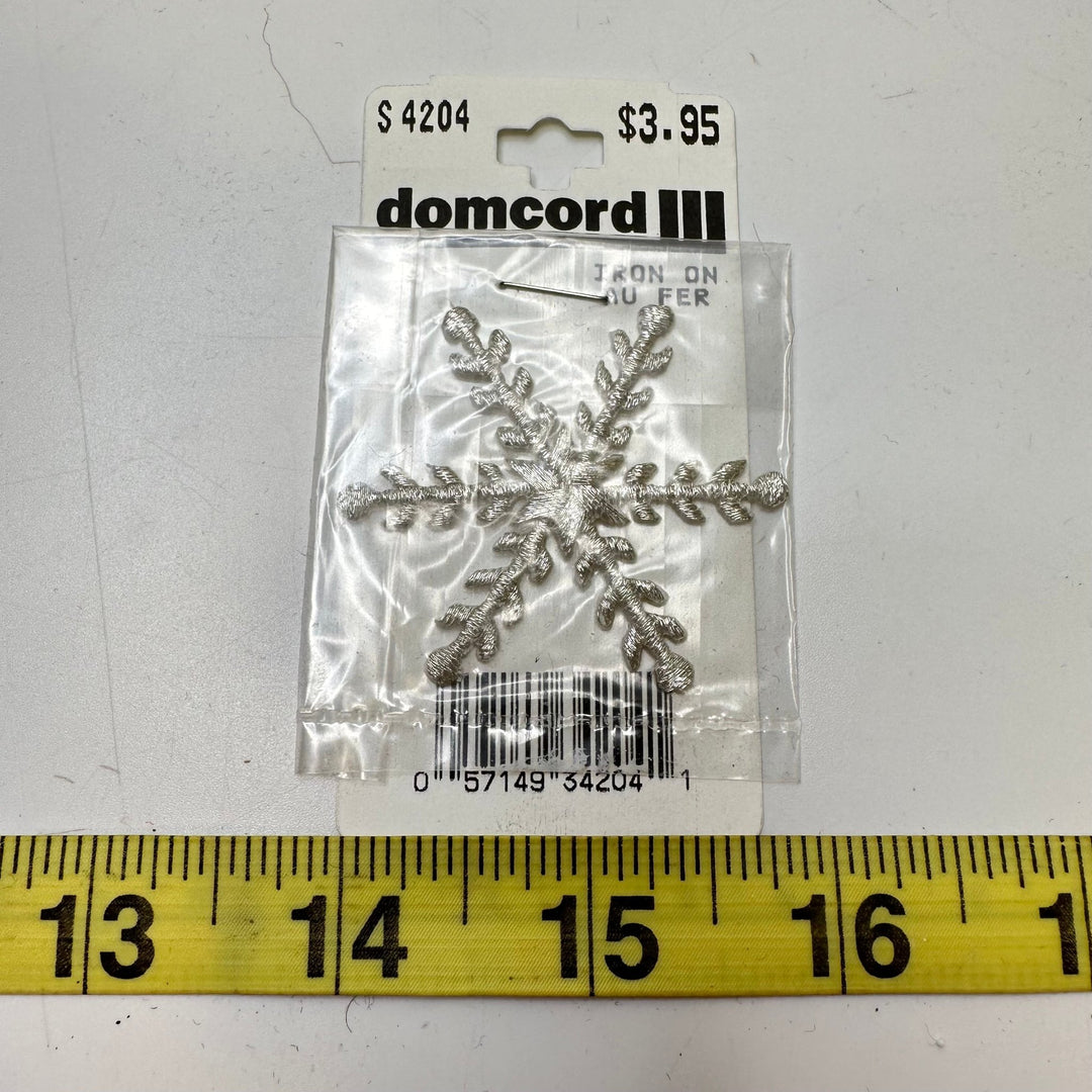 Iron On Snowflake Applique - Silver - Individual - True Deadstock supplies Fabric by private - Sustainable Textile | FABCYCLE