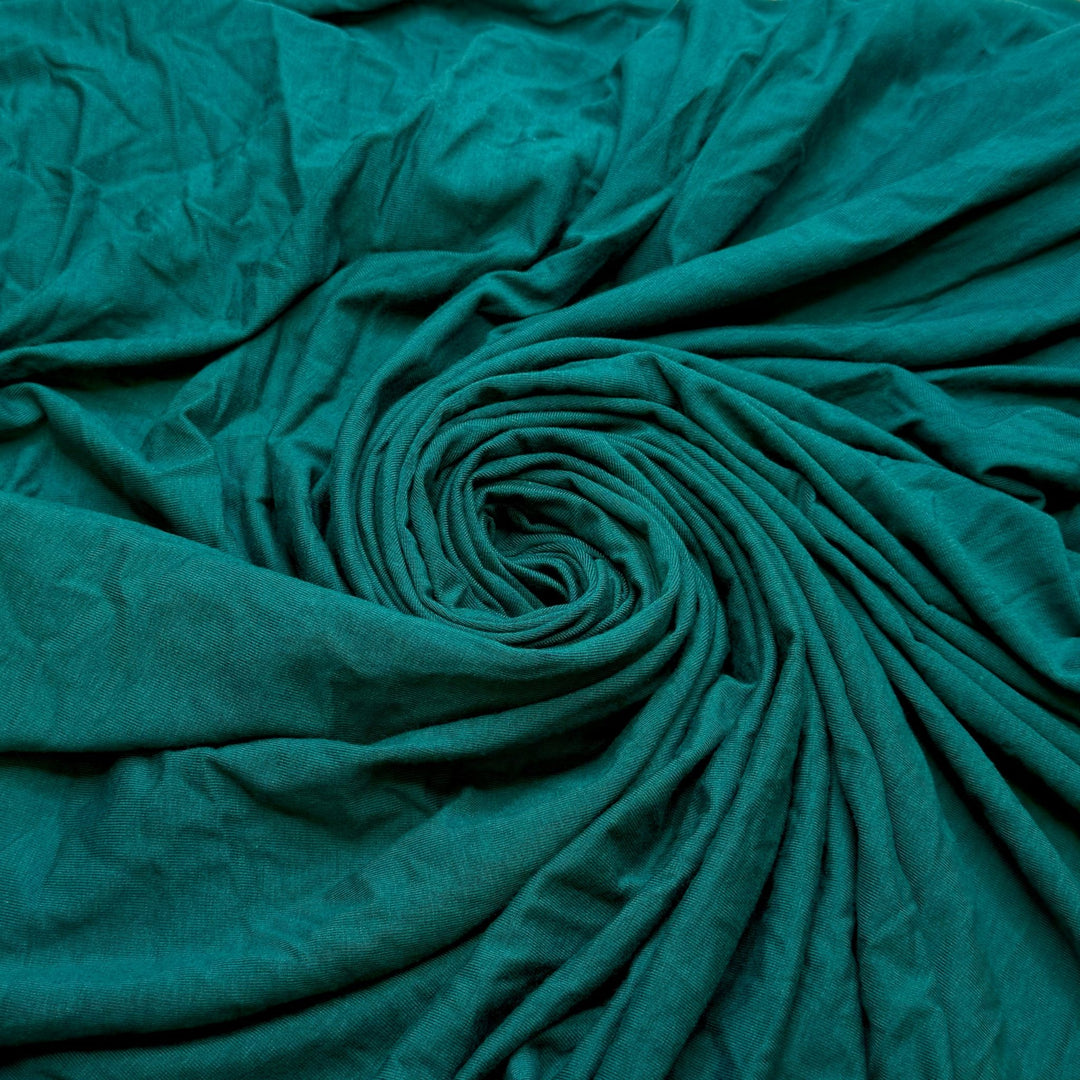 Is This Safe To Eat - Jersey Bamboo Blend Knit - Dark Teal - 3.4M Bundle - True Deadstock fabric Fabric by private - Sustainable Textile | FABCYCLE