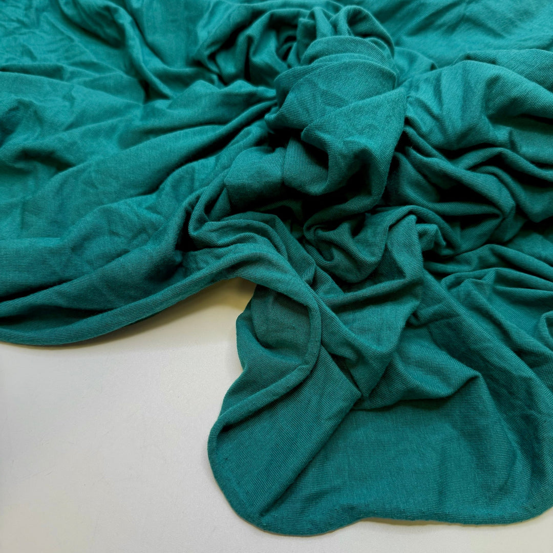 Is This Safe To Eat - Jersey Bamboo Blend Knit - Dark Teal - 3.4M Bundle - True Deadstock fabric Fabric by private - Sustainable Textile | FABCYCLE