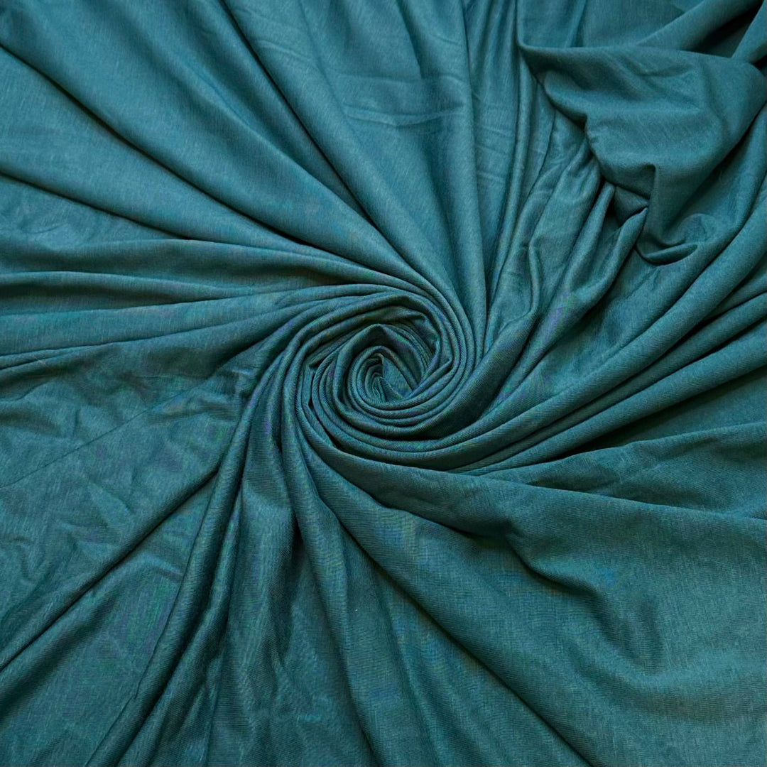 It Brings A Teal To My Eye - Jersey Cotton Blend Knit - Dark Teal - 2.45M Bundle - True Deadstock fabric Fabric by private - Sustainable Textile | FABCYCLE