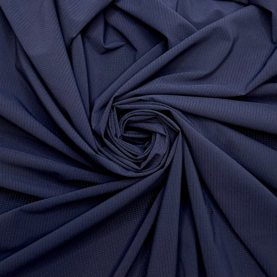 It Is In The Stars - Grid Mesh Polyester Blend Knit - Navy - Bundles - True Deadstock fabric Fabric by private - Sustainable Textile | FABCYCLE