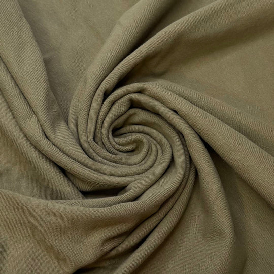 Ivy - Tubular Rib Knit Cotton Blend Knit - Dark Beige/Green - 1.8M Bundle - True Deadstock fabric Fabric by private - Sustainable Textile | FABCYCLE